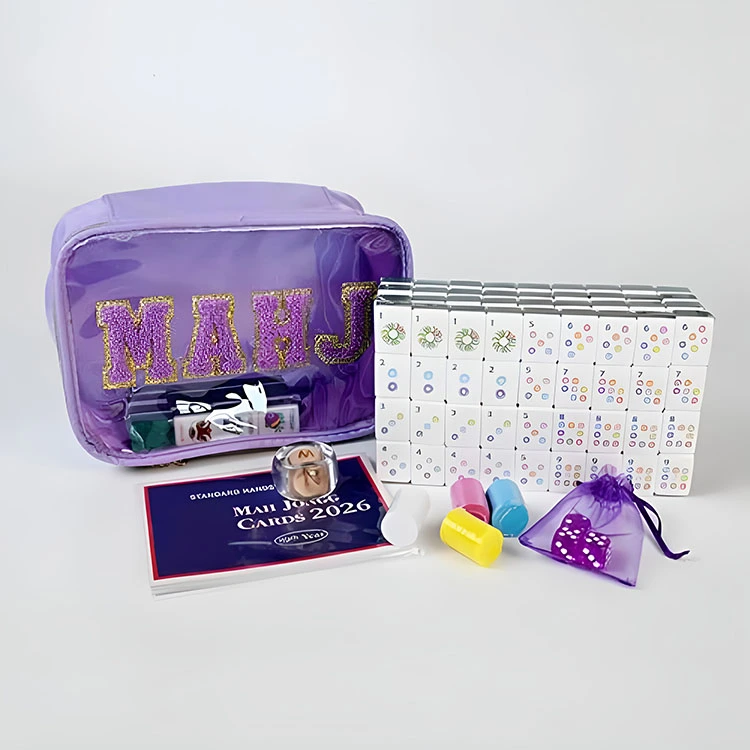 Purple glitter American mahjong set direction